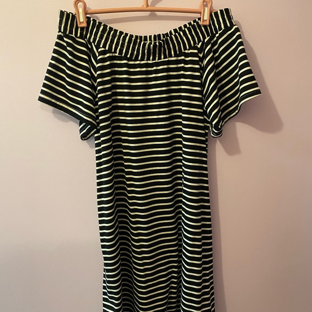 Off the shoulder striped dress
